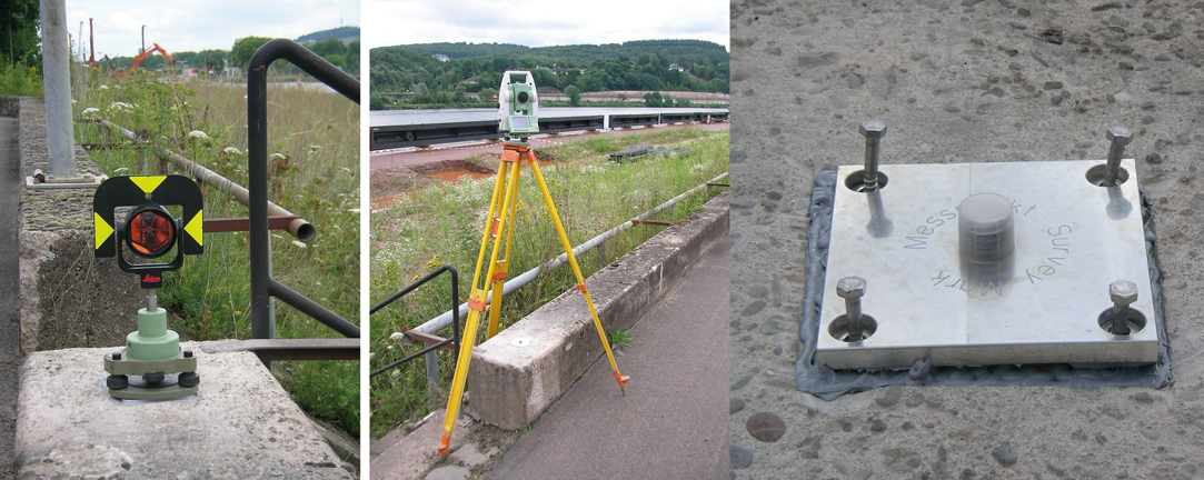 En cas d’utilisation comme point de reprise sur le sol, ce point doit être mesuré à l’aide d’un prisme