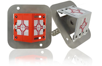 Mounting Plates with Angles and Reflective Targets - Metal Adapter in stainless steel RSAM80 & RSAMG80